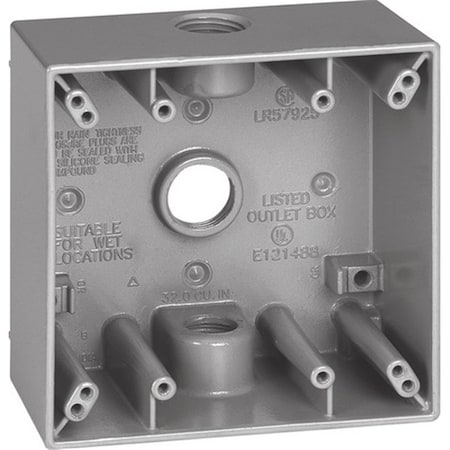 Pulse Radar 14350 2 Gang Gray Weatherproof Outlet Box PU155814